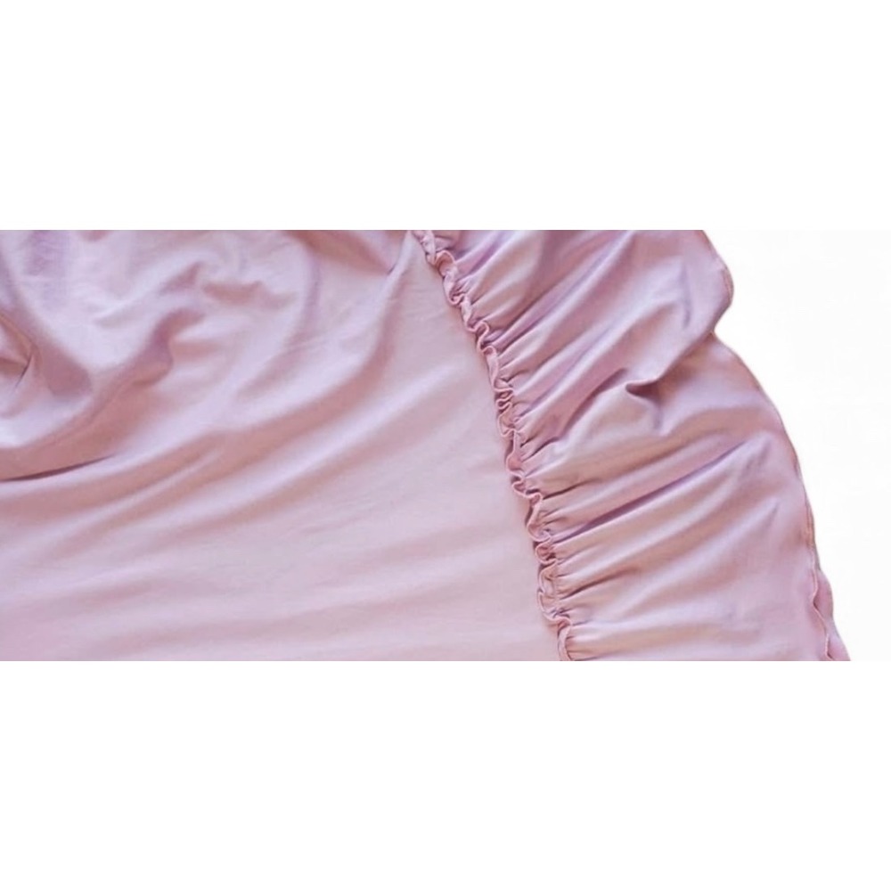 Alredine‎ Pink Ruffle V Neck Short Sleeve Midi Dress Women's Size M - Picture 5 of 8